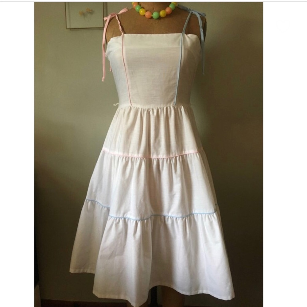vintage early 80s Wildcrest white sundress